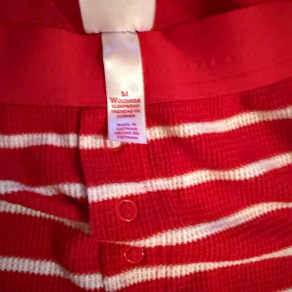 Pajamas Valentine’s Day red white thermal striped target long underwear M L 8 10 - Picture 9 of 10